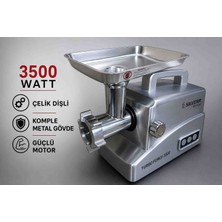 Netoc Silver Turbo Force 3500 Watt Et Kıyma Makinesi Metal Dişli Kıyma Makinesi
