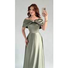 Ayşenur Dinçer Butik Lovely Fiyonk Abiye Haki Yeşili