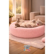 Solvéra Peluş Donut, Dolgulu ve Yumuşak Uyku Minderi Kedi ve Köpek Yatağı