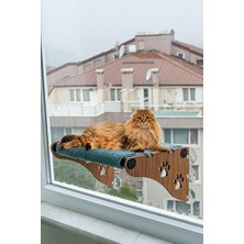 Solvéra Cam Cama Yapışan Ahşap Kedi Yatağı - Pratik ve Güvenli Kullanım Kedi ve Köpek Yatağı