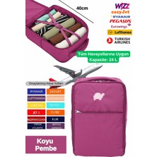 Jet Turtle Seyahat Sırt Çantası 40CM 40X25X15 cm Pegasus, Wizz Air, Ryanair, El Valizi Koltuk Altı Valizi