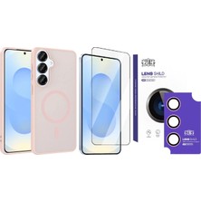 Vendas Samsung Galaxy S26 Kılıf M-safe Şarj Özellikli Zore Babet Kapak + HD Kamera Lens + Cam Ekran Koruyucu