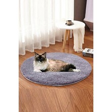 Solvéra Peluş Kedi Minderi, Sıcacık ve Rahat Yuva, Şık Gri Renk Kedi ve Köpek Yatağı