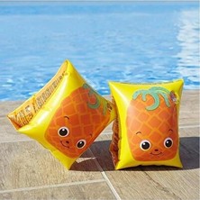 Solvéra Ananas Desenli Çocuk Yüzme Kolluk, 3-6 Yaş Güvenli Yüzme Desteği Kolluk & Simit