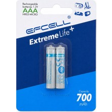 Efcell Uzun Ömürlü 700 mAh 1.2V AAA Şarj Edilebilir Kumanda Pili 2'li Set