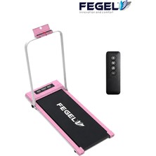 Fegel FG-07 Bluetooth Uygulama, Hoparlör, Adımsayar, Programlı, Hem Konsoldan Hem Uzaktan Kumandalı, 10KM Hız, Katlanabilir Koşu Bandı Pembe