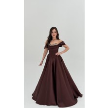 Ayşenur Dinçer Butik Soft Glam Abiye Kahverengi
