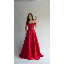 Ayşenur Dinçer Butik Soft Glam Abiye Kırmızı