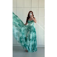 Ayşenur Dinçer Butik Şahmaran Yeşil Büyülü Abiye