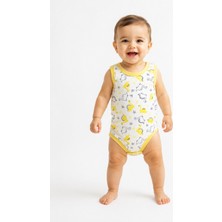 Chicsy Baby Rkek Bebek Dinozor Desenli Atlet Body – Yazlık Pamuklu Çıtçıtlı Bebek Zıbını