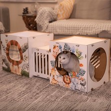 Solvéra El Yapımı Genişletilebilir Ahşap Kedi Evi, Taşınabilir ve Şık Tasarım Kedi ve Köpek Yatağı