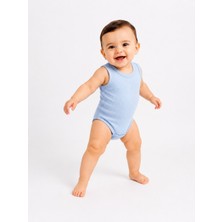 Chicsy Baby Bebek Atlet Body Pamuklu Ribanalı Çıtçıtlı Kolsuz Bebek Zıbını