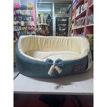Solvéra Peluş Yumuşak Mavi Yatak, Kedi ve Küçük Köpekler Için Konforlu Dinlenme Ala