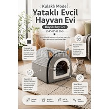 Solvéra Geniş Kapalı Evcil Hayvan Evi ve Yatak, Güvenli Konaklama Kedi ve Köpek Yatağı