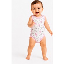 Chicsy Baby Rkek Bebek Dinozor Desenli Atlet Body – Yazlık Pamuklu Çıtçıtlı Bebek Zıbını