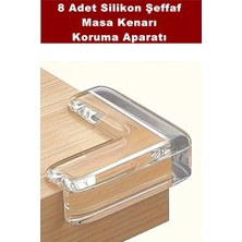 Solvéra Şeffaf Masa Kenarı Koruyucu, Köşe Güvenliği ve Darbe Önleme Koruyucu ve Kilit 8 Adet
