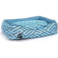 Solvéra Mavi Renkli Yeni Nesil Yüksek Kalite Yatak, Geniş ve Rahat Kedi ve Köpek Yatağı 92X68X27 cm