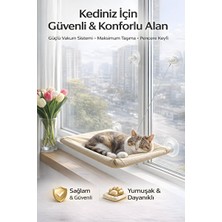 Solvéra Vakumlu Pencere Yatağı - Güçlü Vantuzlar ve Konforlu Askı Tasarımıyla Kedi