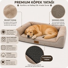 Solvéra Büyük Irklar Için Lüks Peluş Yatak, Kaymaz Altlık ve Sertifikalı Kumaş Kedi ve Köpek Yatağı