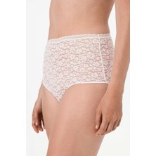Penti Ekru Easy Dantel Çiçekli Yüksek Bel Slip Külot