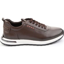 Bambi Kahve Hakiki Deri Erkek Sneaker E01011041841