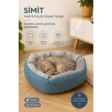 Solvéra Yumuşak Minderli Simit Pet Yatağı, Rahat ve Sıcacık Uyku Alanı Kedi ve Köpek Yatağı