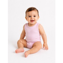 Chicsy Baby Bebek Atlet Body Pamuklu Ribanalı Çıtçıtlı Kolsuz Bebek Zıbını