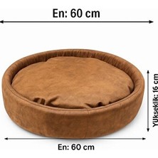 Solvéra Simit Model Yumuşak Skuba Kumaş Evcil Hayvan Yatağı, Kenarlı Kedi ve Köpek Yatağı