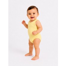 Chicsy Baby Bebek Atlet Body Pamuklu Ribanalı Çıtçıtlı Kolsuz Bebek Zıbını