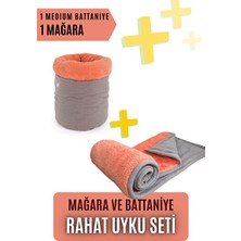Solvéra Rahat Uyku Seti, Şeftali Mağara ve Battaniye ile Konfor Kedi ve Köpek Yatağı