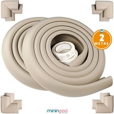 Solvéra Gri Renk Kauçuk Köşe Koruyucu, 2 Metre, 4 Adet, Esnek ve Yumuşak Koruyucu ve Kilit
