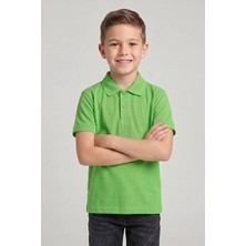 Nacar Çarşı Unisex Çocuk Yeşil Lakost Polo Yaka Kısa Kollu Okul Tişörtü