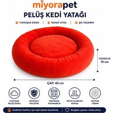 Solvéra Peluş Kedi Yatağı 45 cm - Yumuşak ve Konforlu Uyku Alanı Kedi ve Köpek Yatağı