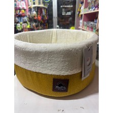 Solvéra Peluş Sarı Yumuşak Kedi ve Köpek Yatağı - Sıcacık ve Rahat Uyku Yeri