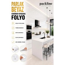 Packline Mutfak Tezgah Mobilya ve Beyaz Eşya Folyosu Kaplama Parlak Beyaz 76CMX10METRE