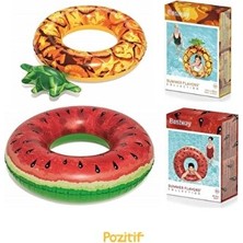 Solvéra Ananas Desenli Kolluk ve Simit, Güvenli ve Renkli Yüzme Deneyimi Kolluk & Simit