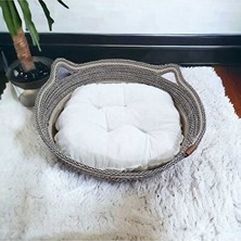 Solvéra Elyaflı 40 cm Kedi Yatağı, Yumuşak ve Konforlu Kedi ve Köpek Yatağı