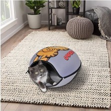 Solvéra Gri Renkli Eva Kedi Evi, Güvenli ve Sade Tasarım Kedi ve Köpek Yatağı