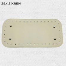 Oxford İplik Dikişli Perçinli Çanta Tabanı 25X12 Krem
