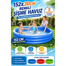 Solvéra Renkli Şişme Çocuk Havuzu - Yazlık Bahçe ve Plaj Eğlencesi Şişme Havuz & Aksesuarı 152X30 cm