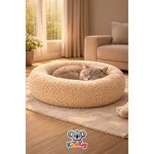 Solvéra Peluş Dolgulu Donut Yatak - Yumuşak Uyku Alanı Kedi ve Köpek Yatağı