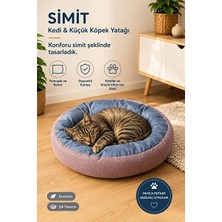 Solvéra Pembe Minderli Simit Yatak - Küçük Irk Kedi ve Köpekler Için Yumuşak Konfor