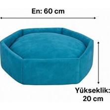 Solvéra Yüksek Konforlu Çokgen Yatak - 60CM Genişlik, 20CM Yükseklik Kedi ve Köpek Yatağı