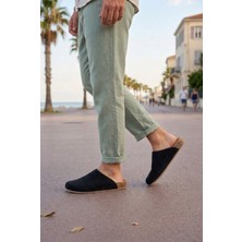 Ebrus Trend JET0556 Ravn Bağcıksız Hakiki Süet Erkek Günlük Mantar Taban Loafer Klasik Ayakkabı HDMT - Siyah