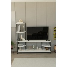 Remaks Neoline 120 cm Tv Ünitesi | Çok Raflı Modern Tv Sehpası | - Beyaz