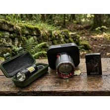 Yakalabazar Gold Orion Yeni Model Su Geçirmez LED Kafa Feneri Dijital Göstergeli 2000 Lümen Metal Kafa + Zippo Çakmak + Küçük El Feneri Hediye