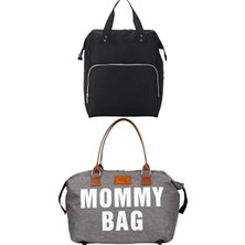 Solvéra Pratik Bebek Bakım Sırt Çantası ve Mommy Bag Seti Bebek Bakım Çantası