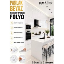 Packline Marketing Mutfak Tezgah Dolap Mobilya ve Beyaz Kaplama Folyosu Parlak Beyaz 52CMX2M