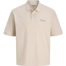 Jack & Jones 12288877 Jjearchive Graphic Polo Ss Ln Tişört Ay Işığı