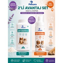 Petcura 2'li Avantaj Seti Pati Şampuanı 150 ml & Kuru Şampuan 150 G Kedi Köpek Bakım Seti